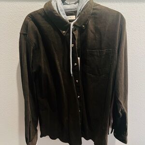 Brown Corduroy Button-Up Shirt